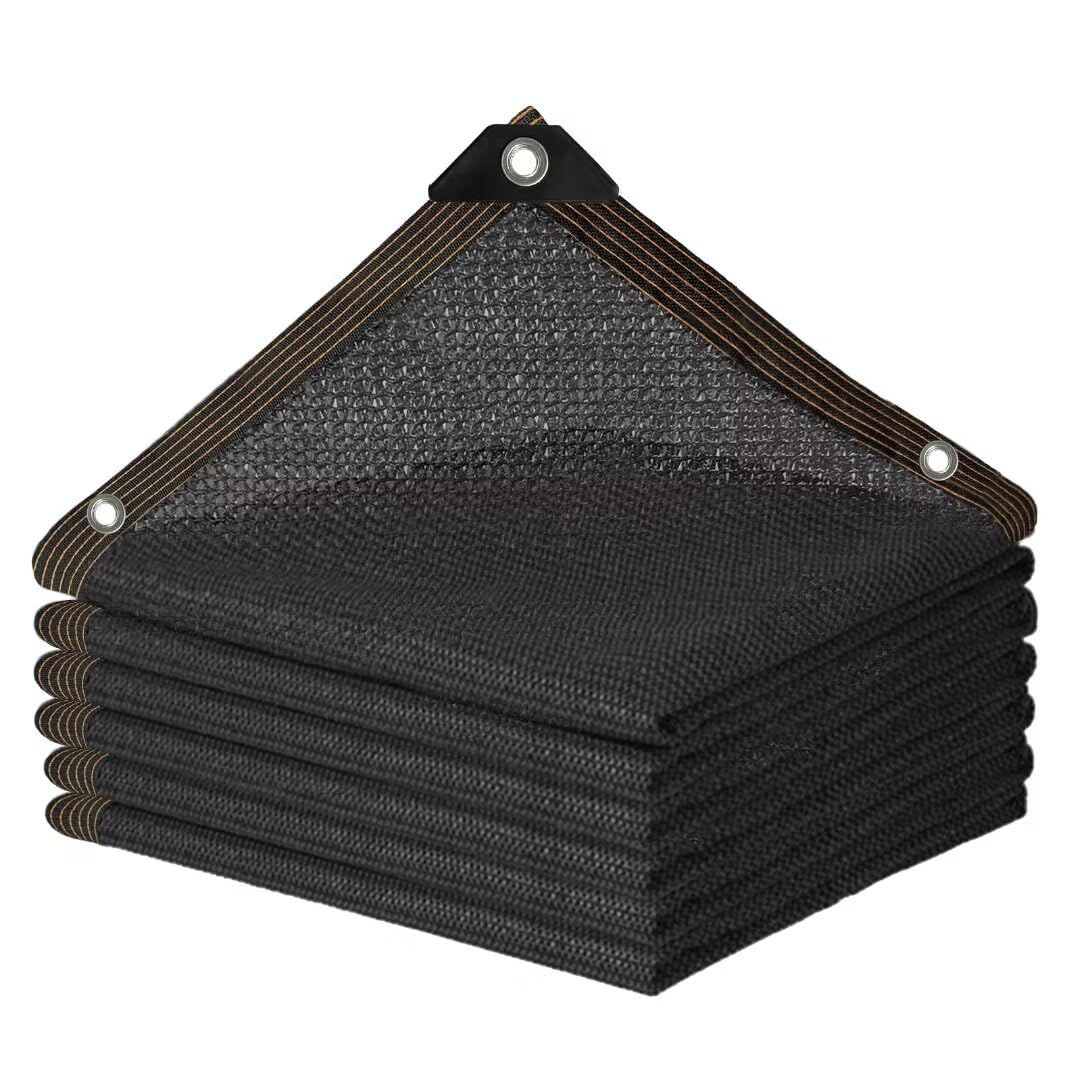 Shade Cloth with Grommets 2 x 2 m, Shade Net Awning 70% Outdoor Black Shade Net Balcony, Awning Shade Net for Patio Canopy/Greenhouse/Chicken Coop