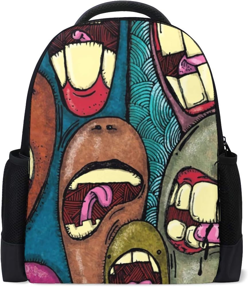 bookbag with teeth