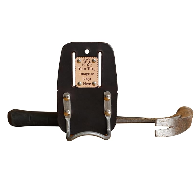 Engraved Leather Metal Hammer Holder/Hook For Belt Vr1