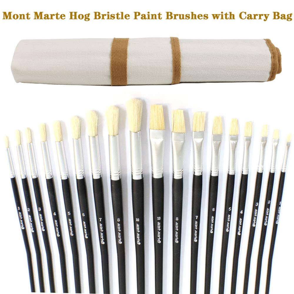 Mont Marte Premium Paint Brush Set 15 Piece, Includes 15