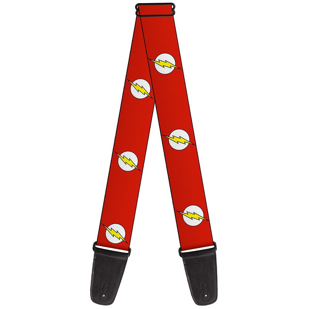 Buckle-Down GS-WFL004 Flash Logo Red/White/Yellow Guitar Strap, 2.0" Wide