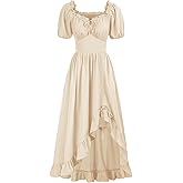 GOLDSTITCH Women's Victorian Dress Renaissance Medieval Costume Corset Ruffle Maxi Dress for Women