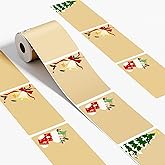 M110 Thermal Labels - 1.96"X3.14" (50X80MM), Adhesive Thermal Labels with 3 Patterns(Tree/Bell/Stocking), Compatible with Label Maker Machine M100/ M110/ N20/ M220/ M250/ M108/ M221, 100 Labels/Roll