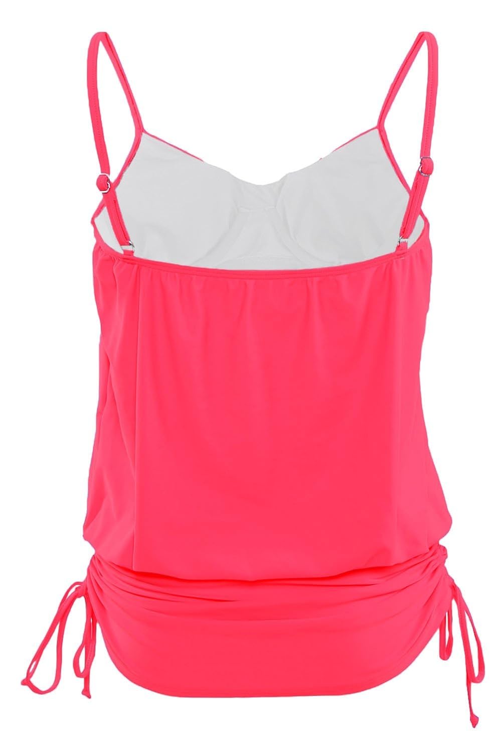 boldgal women's swimwear sleeveless spaghetti strap beach top (pink)