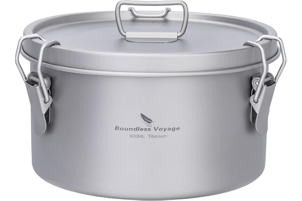 Boundless Voyage Titanium Multi-Functional Food Storage Container Portable Steamer with Sealed Lid and Vent Lid for Camping H