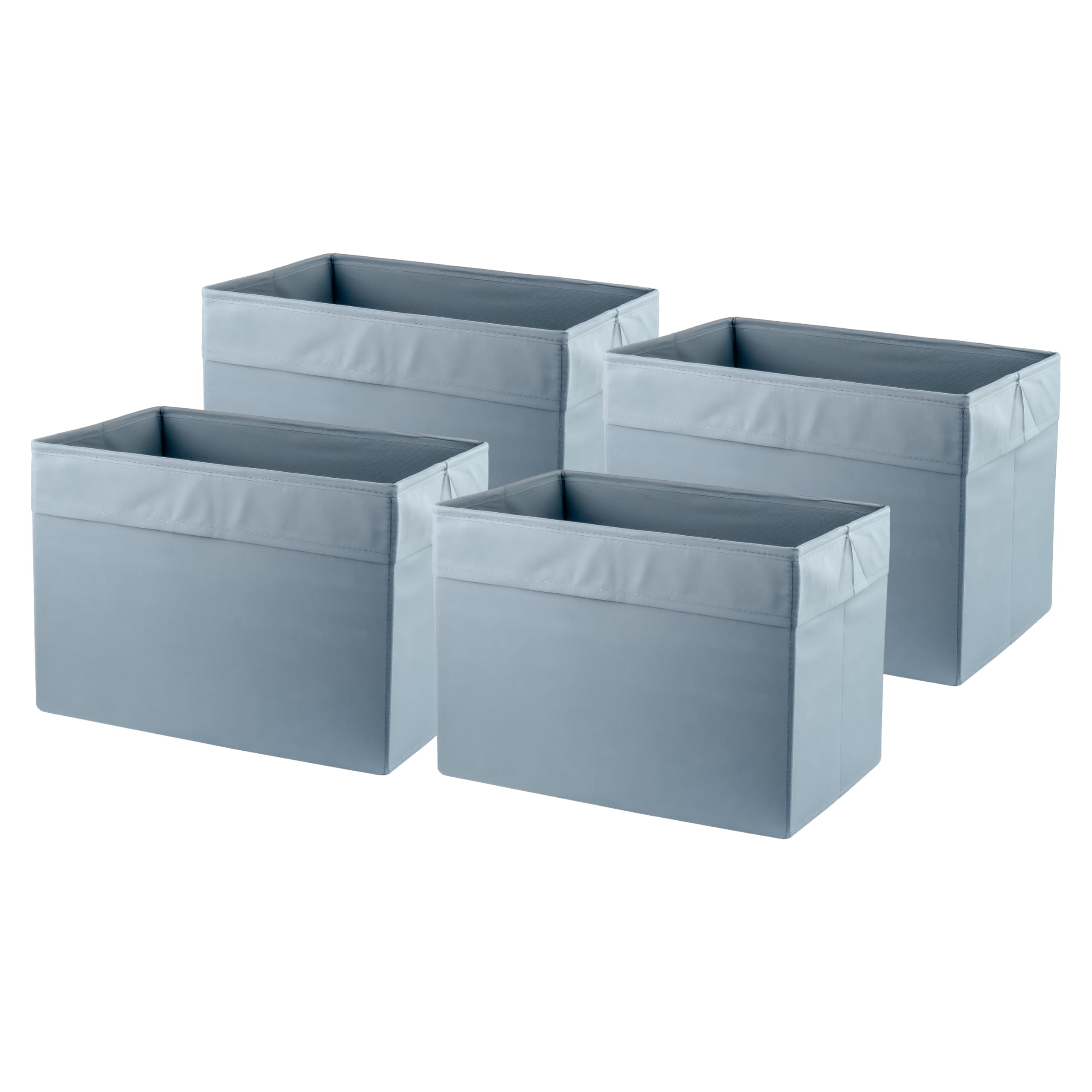 Set of 4 DRONA Light Blue Fabric Storage Boxes, Fits BILLY & BESTA, Rectangular, 25x35x25cm, Foldable