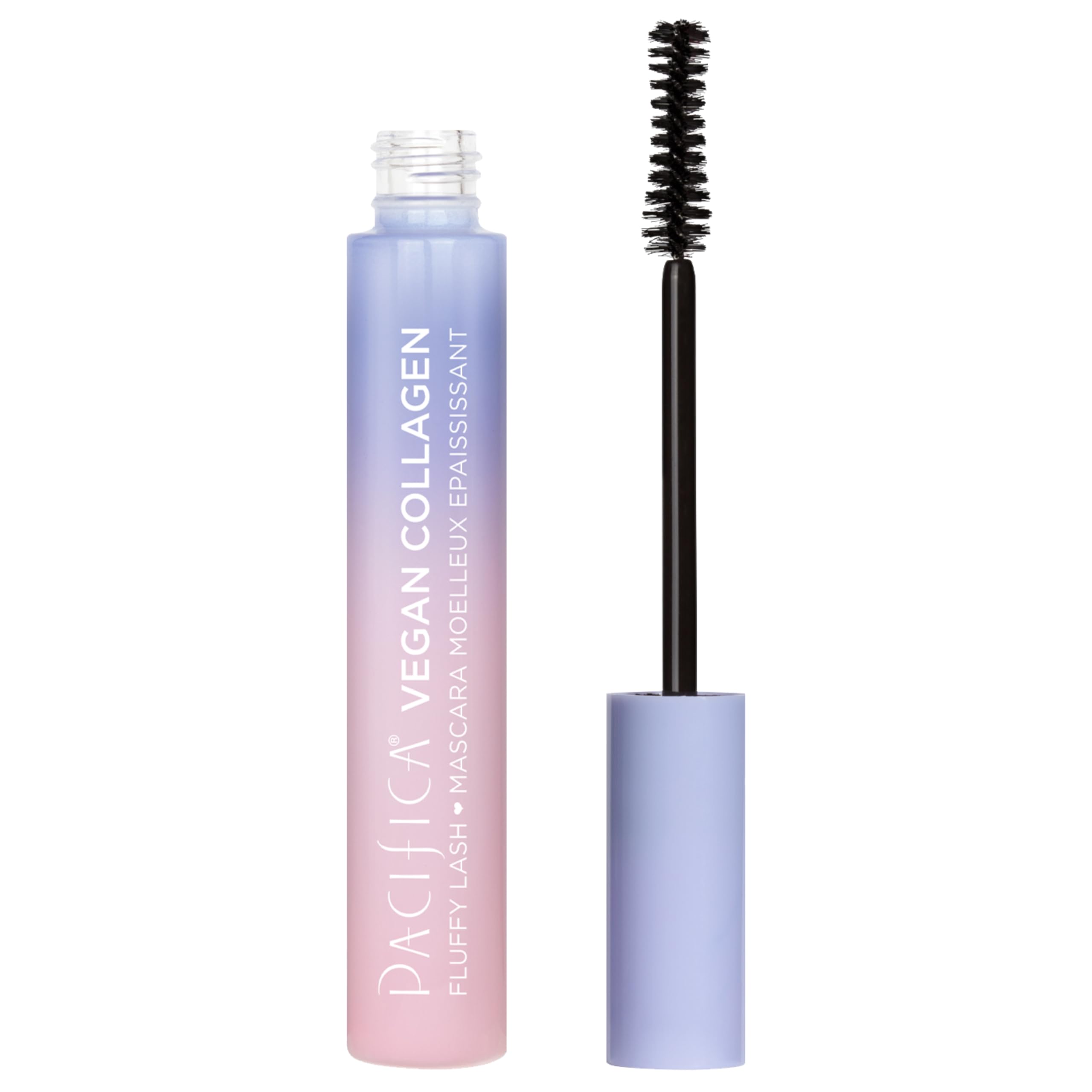 Pacifica Vegan Collagen Fluffy Lash Mascara – Black Thickening & Lengthening Mascara with Plant Fibers, Full Fluffy Lashes, Vegan & Cruelty-Free, 0.24 oz