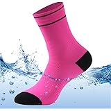 MEIKAN 100% Waterproof Socks, Unisex Digital Printing Breathable Hiking Trekking Wading Socks 1 Pairs