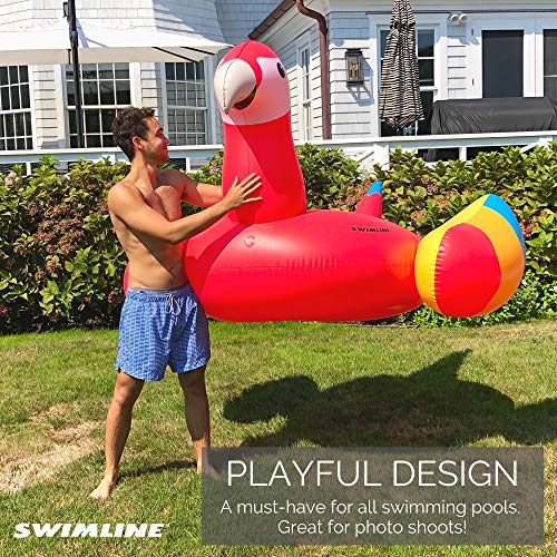 SWIMLINE ORIGINAL 90629 Giant Inflatable Parrot Pool Float Floatie Ride