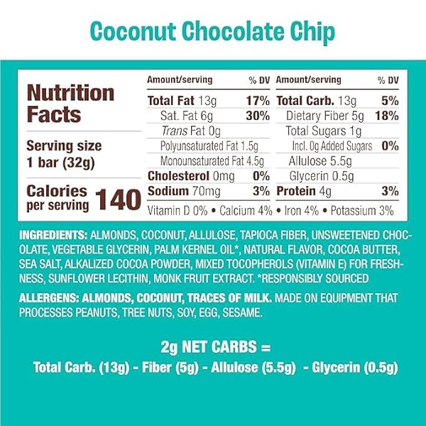 MUNK PACK KETO GRANOLA BAR COCONUT COCOA CHIP, 1.12 OZ, 4 CT