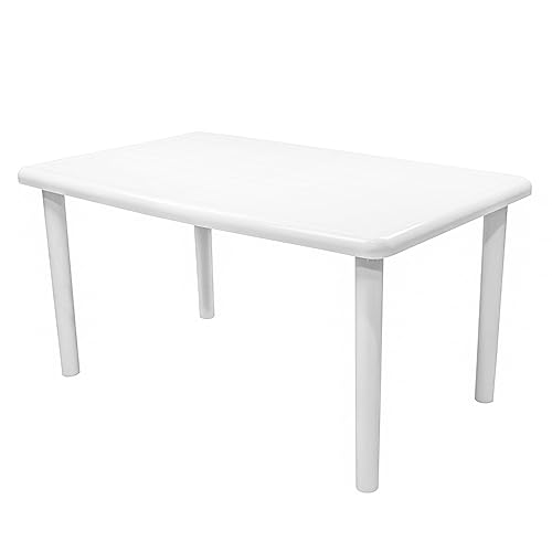 Resol Olot Outdoor Rectangular Garden Table White Plastic 140 x