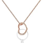 Adjustable Ring Holder Necklaces for Mom, Cute Heart Stainless Steel Wedding Engagement Ring Chain for Women Men