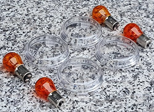i5 Clear Turn Signal Lens Kit for Harley Davidson Sportster, Softail, Dyna, Electra Glide.
