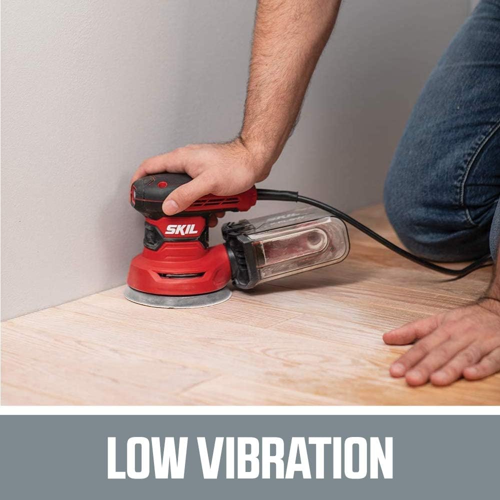 SKIL 5” Random Orbital Sander, Includes 3pcs Sanding Papers and Dust Box - SR211601 - - 