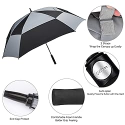 G4Free Extra Large Golf Umbrella 62/68 inch Vented