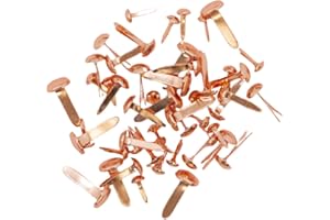 Craftelier - Set of 50 Brads or Binders in Three Different Sizes | Ideal for Embellishing Labels or Decorating Card Making, Scrapbooking and Other Craft Projects | Rose Gold Colour