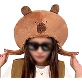 WAYUTO Cute Capybara Hat Winter Warm Novelty Plush Animal Hat Mask Cap Holiday Cosplay Dress Up Funny Gift for Adult