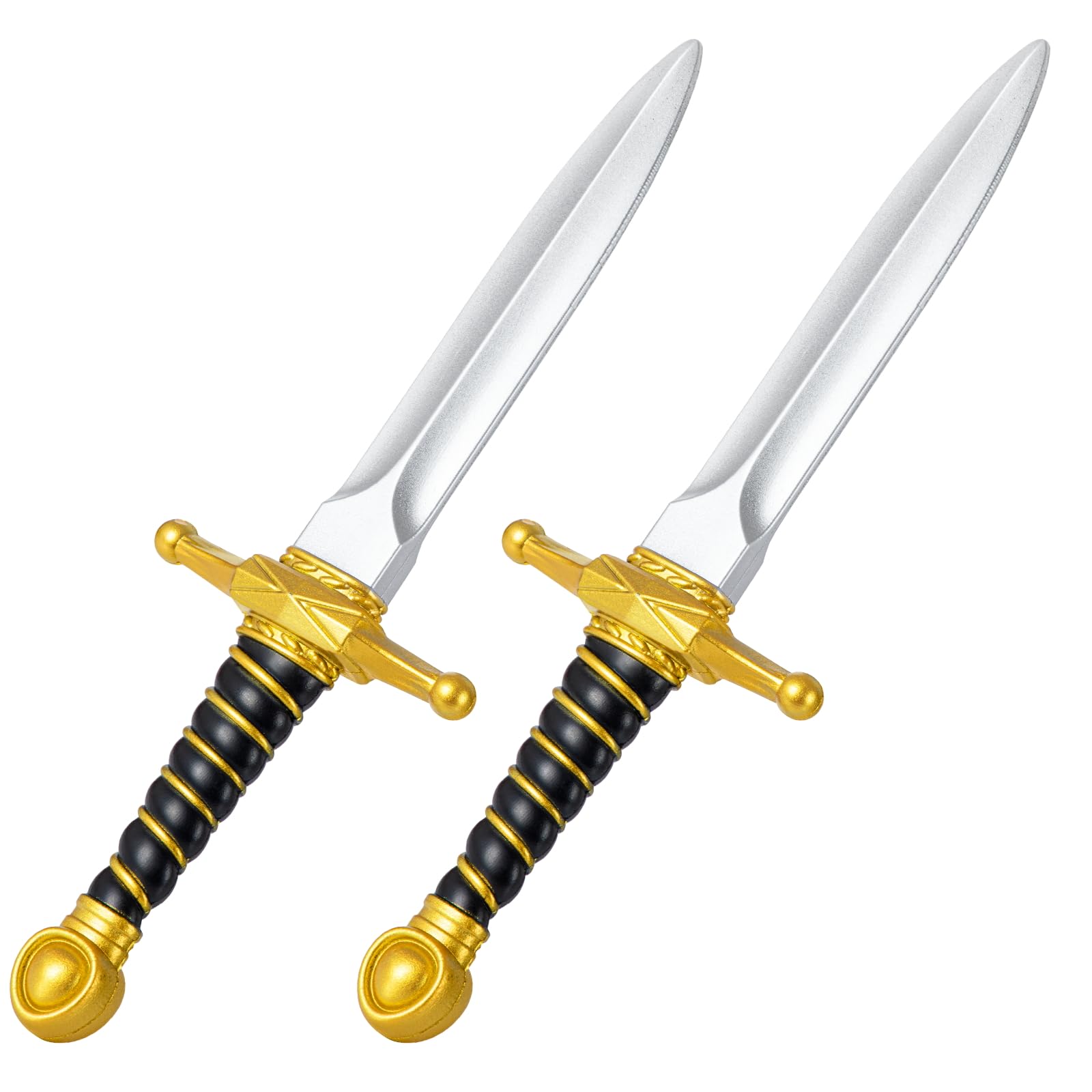 Photo 1 of Pterosauria 2pcs PU Foam Fake Dagger Weapons, Cosplay Sword Props for Play Fighting Costume Accessory Party (Gold-2PCS)