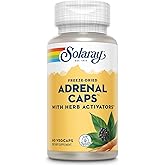 SOLARAY Adrenal Caps, Freeze-Dried - Wellness Support Adrenal Cocktail with Herb Activators Eleuthero, Gotu Kola, Licorice and Clove - Lab Verified, 60-Day Guarantee - 30 Servings, 60 VegCaps