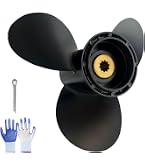Haofy 9 1/4 X 10 Inch Boot Propeller – 3 Bladen Aluminiumlegering, 8 Spline, Rechtsdraaiend, Vervangend Voor F9.9/15/20 Pk Buitenboordmotor
