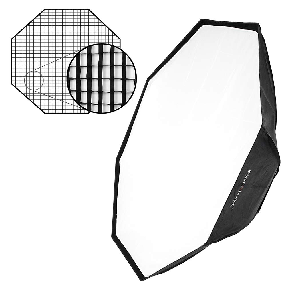 Fotodiox Pro 60" Octagon Softbox PLUS Grid (Eggcrate) for Studio Strobe/Flash with Soft Diffuser and Dedicated Speedring, for Speedotron Black Line 202VF, 206VF, 102, 103, 105, Brown line MW3R, MW3U, MW3UQ, M90, M90Q, M11 Strobe Flash Light