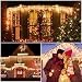 MZD8391 15FT 100 Count Clear Christmas Icicle Lights, 100% UL Listed Christmas String Lights Outdoor/Indoor Curtain Lights, White Wire, Warm White (END TO END EXPANDABLE)