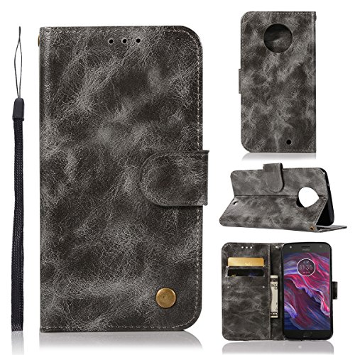 TOTOOSE Motorola Moto X4 case, PU Leather Motorola Moto X4 PU Leather Built-in Stand Function for Motorola Moto X4 â€“ Grey Leather