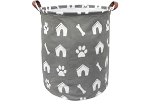 BOOHIT Storage Baskets,Canvas Fabric Laundry Hamper-Collapsible Storage Bin with Handles,Toy Organizer Bin for Kid's Room,Office,Nursery Hamper, Home Decor (DogHouse)