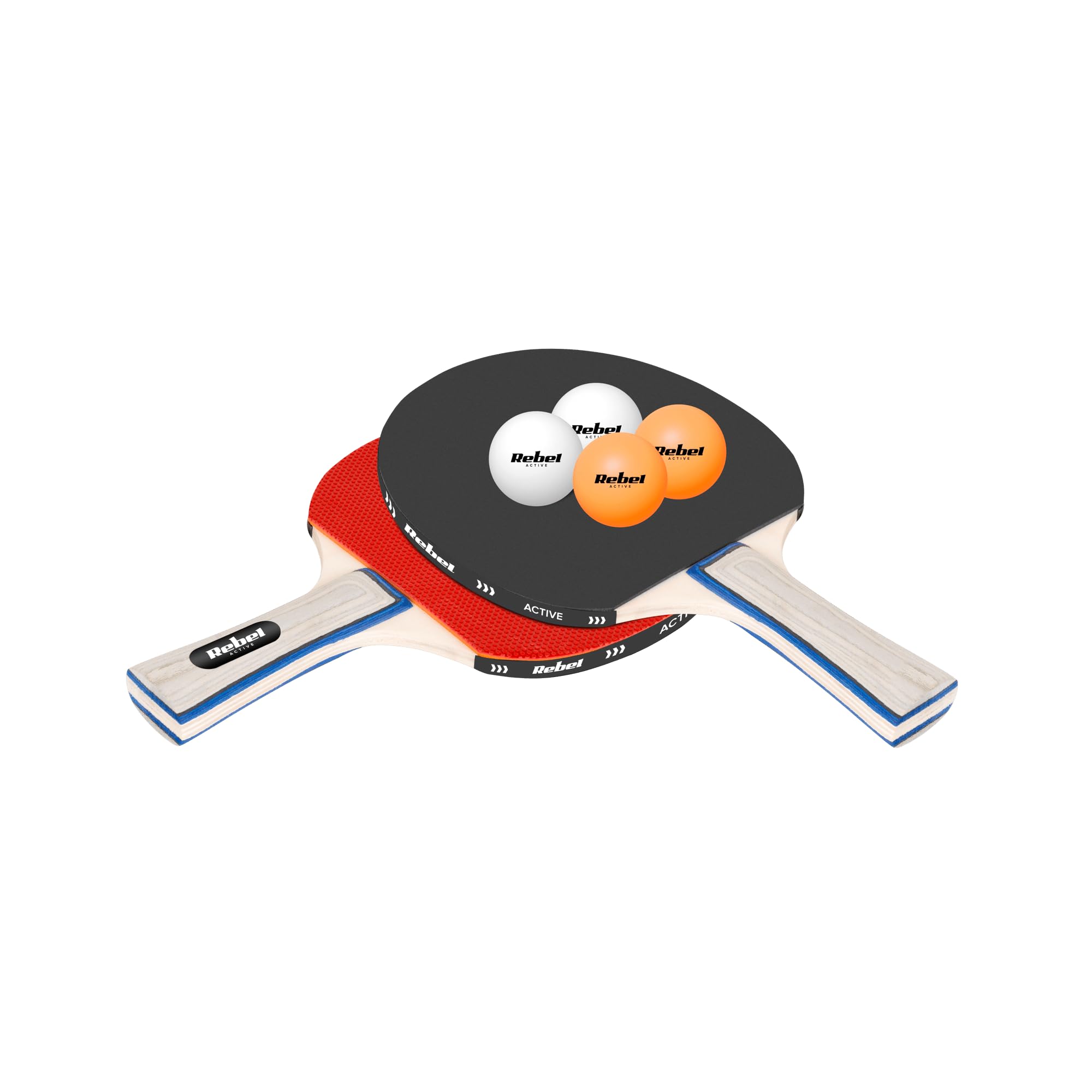 Rebel Table Tennis Racket Set 2 Racket 4 Balls RBA-4000