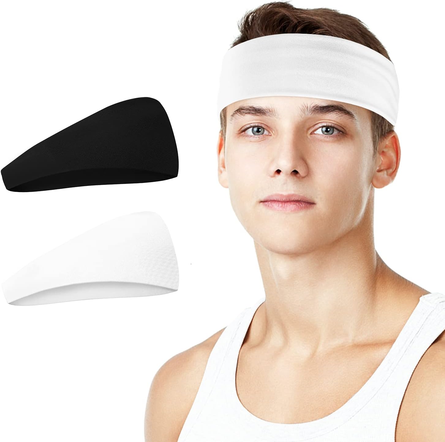 COOLOO Mens Headband, Guys Sweatband, Sports Head Band for Working Out, Running, Yoga, Dominating Your Competition Performance Stretch & Moisture Wicking for Men Women Unisex Gym Fits All …
