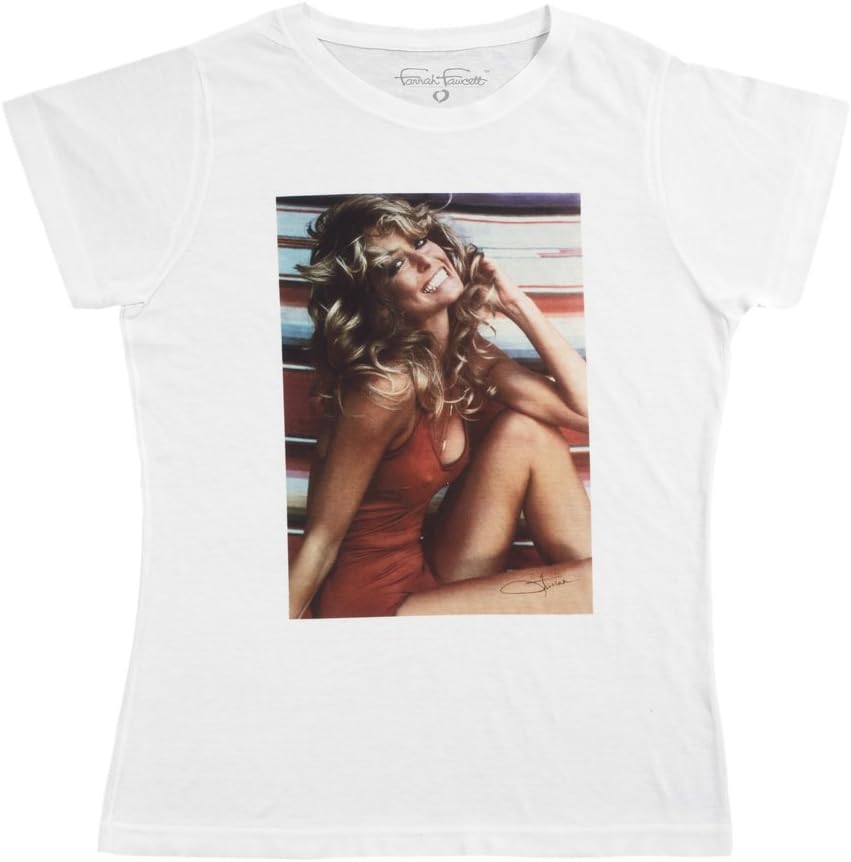 Farrah Fawcett Official Women's Tee Iconic Poster Image Sublimation Soft Jersey