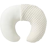 Nursing Pillow and Positioner with Cover for Breastfeeding and Bottle Feeding, Propping Baby, Tummy Time, Baby Sitting Support, Awake-Time Support (Beige, 22" x 17.7" x 5.9")