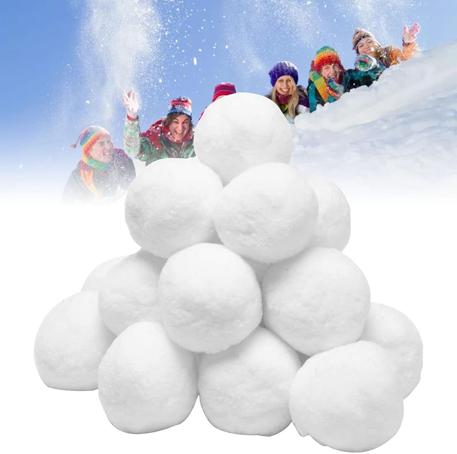 Artificial Snow - 100 Pack Indoor Snowballs for Kids Snow Fight,2.75 Inch Snow Toy Balls for Indoor or Outdoor Play,Fake Snowballs Xmas Decoration,Realistic White Plush SnowBalls for Kids Adults Game, (100 Pack)