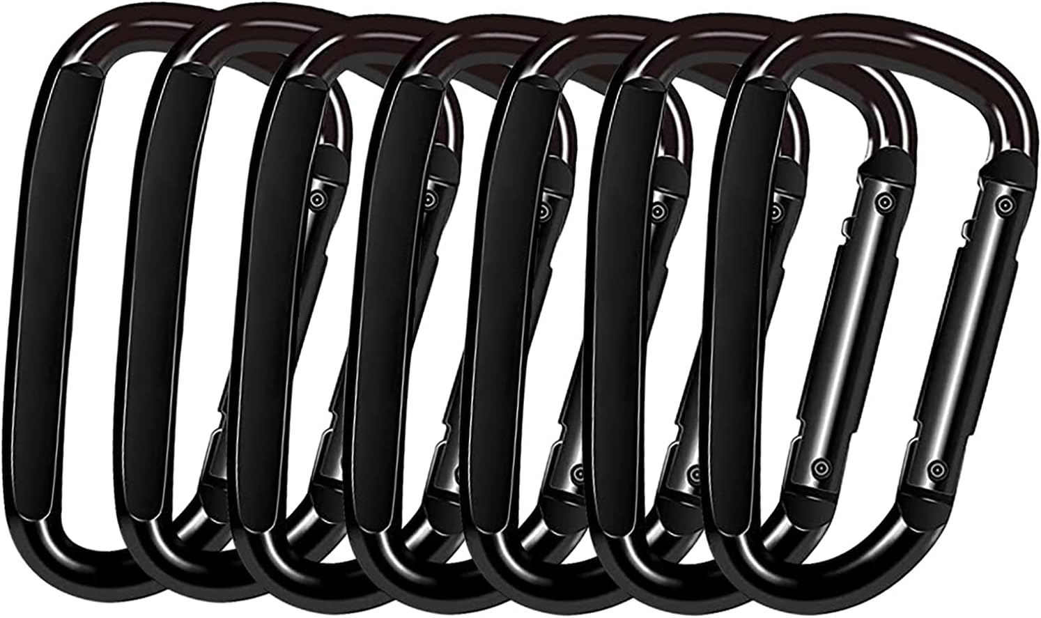 Carabiner Clip, 3 Inch D Shape Springloaded Gate Iron Carabiners