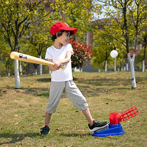 JOYIN StepOn Baseball Pitching Machine Toy Set with 1 Baseball Pitch Toy, 1 Plastic Baseball