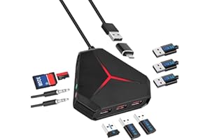 Dmyond USB Hub 3.0, 6ort USB Hub Splitter, USB 3.0 Fast Data Hub for Flash Drive, HDD, Printer, Camera, Desktop, Laptop, Xbox, Flash Drive, Console, PC, Keyboards, HP