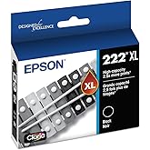 Epson T222 Black Ink Cartridge, High Capacity