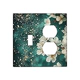 OILbiexn Outlet Covers Golden Powder White Floral