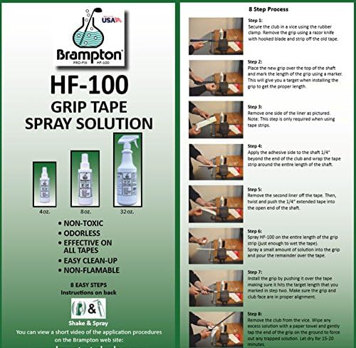 Brampton HF-100 Golf Grip Tape Solvent, Non-Toxic and Non-Flammable Spray Solution
