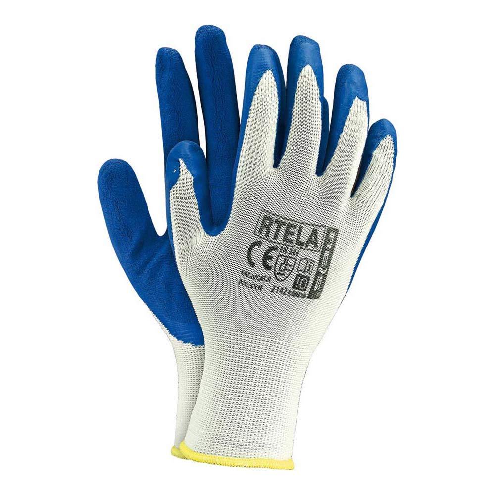 Reis RTELA9 Protective Gloves, White-Blue, 9 Size, Pack of 12