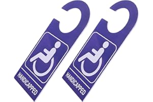 MAGICLULU 2pcs Blue Pvc Handicap Parking Signs with Wheelchair Symbol for Car Interior Hanging, Disability