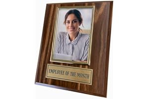 Trophy Hut Employee of The Month Award Plaque. Custom 8"x10" Picture Plaque Holds a 4"x6" Photo. Employee Appreciation Award. Made in The U.S.A.