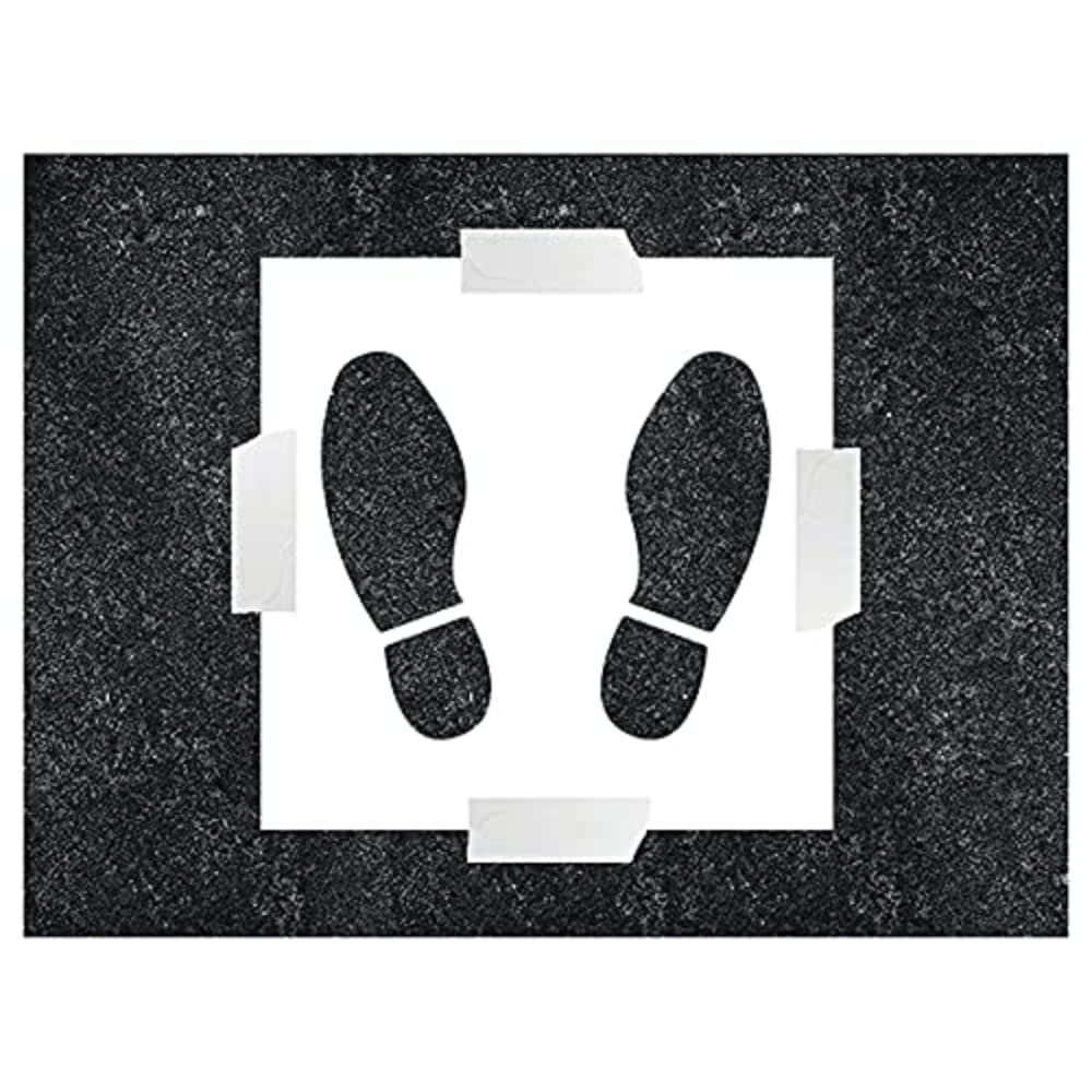 V Safety Footprints Stencil - 400x400mm - 1.1mm Polypropylene