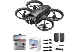 THOAML Drone with Camera 1080P for Kids Adults, Mini HD FPV Drone Kit, w/ 2 Batteries, One Key Take Off/Land, Altitude Hold, Headless Mode, 360°Flip, Gestures Selfie, 3 Speed Mode, Waypoint Fly -Black