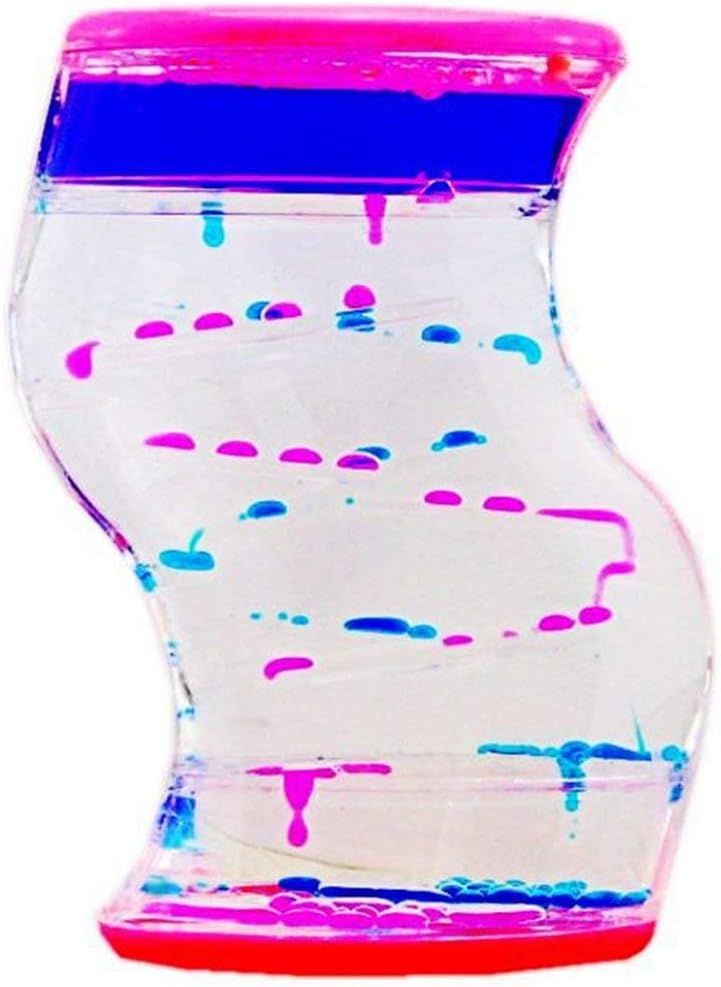 SeniorMar Relaxation Desk Toy Water Motion Liquid Bubble Timer Sensory Fidget Toy