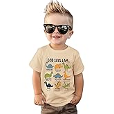 GLIGLITTR Toddler Boy Dinosaur Shirt God Says I Am Bible Verse Dino Religious Tshirt Christian Outfits Baby Short Sleeve Tees