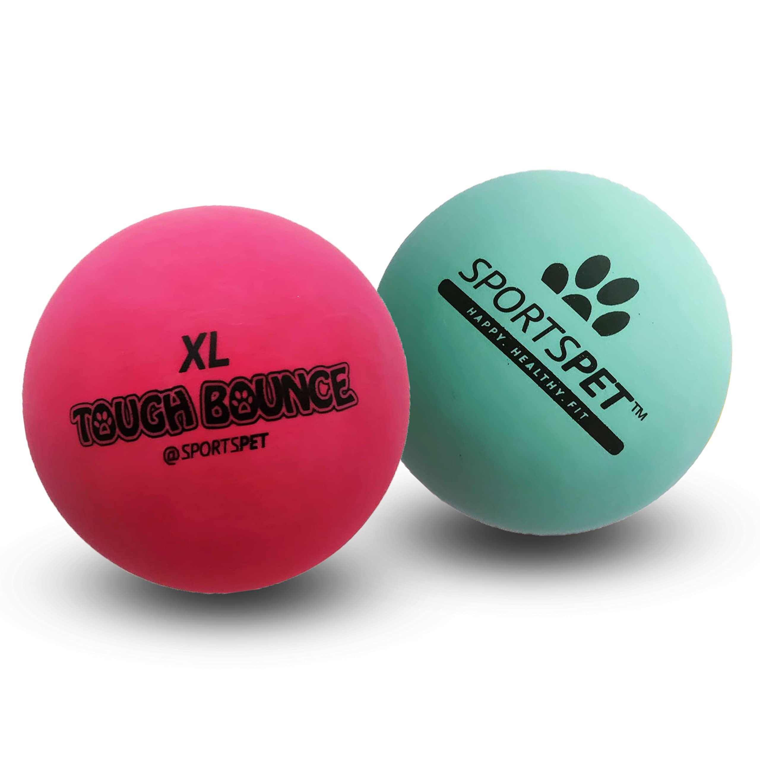 SPORTSPET XL Tough Bounce Natural Rubber Dog Balls - Highly Durable Tough Bounce Balls (90mm) (2 Pack - XL) — image 1