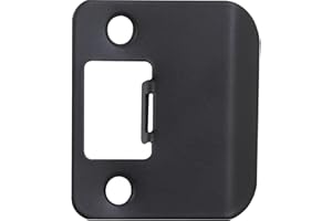 Stone Harbor Hardware Round Corner Extended Lip Strike Plate, 2-1/4" x 1-1/2", (2" Overall Length), Matte Black