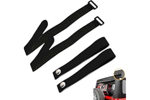 BUYINHOUSE Soft Top for Jeep Door Strap，for JK JKU YJ TJ JL JLU Compatible 2007-2020，for Jeep Gladiator Soft top Rear Window Straps(Pack of 4)