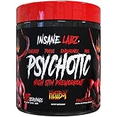 Insane Labz Hellboy Edition, High Stimulant Pre Workout Powder and NO Booster with Beta Alanine, L Citrulline, and Caffeine, Boosts Focus, Energy, Endurance, Nitric Oxide Levels, 35 Srvgs, Fruit Punch